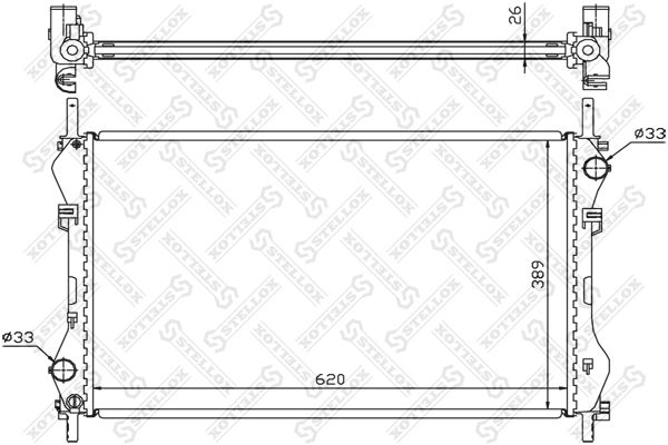 10-25132-SX_радиатор системы охлаждения! без AC\ Ford Transit 2.4D/TD 00>