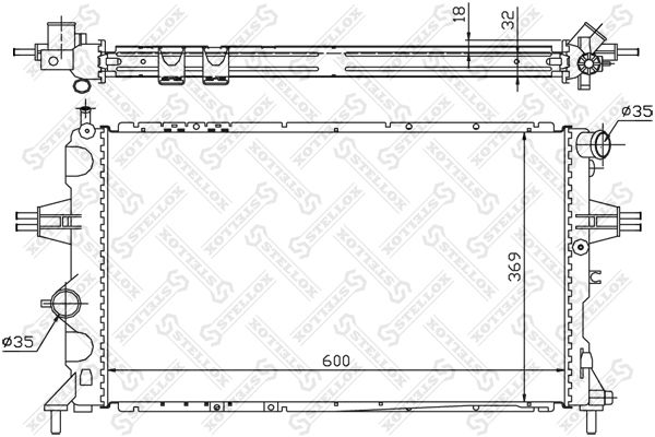 10-25268-SX_радиатор системы охлаждения!\ Opel Astra 2.0i/DI 98-04/Zafira 99-01