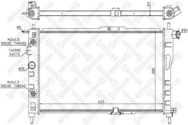 10-25325-SX_радиатор системы охлаждения! без AC АКПП\ Daewoo Nexia 1.5 94>