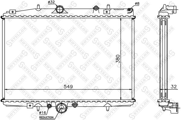 10-25353-SX_радиатор системы охлаждения! с AC АКПП\ Citroen C5, Peugeot 406 1.8-2.0i/HDi 01>