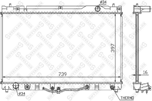 10-25463-SX_радиатор системы охлаждения! АКПП\ Toyota Camry/ES300 3.0 02>