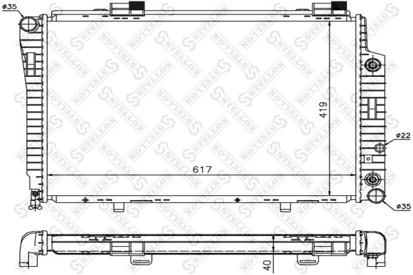 10-25916-SX_радиатор системы охлаждения!\ MB W202 2.8/2.0D-2.5D 93>