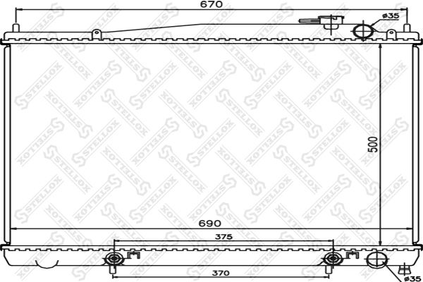 10-25977-SX_радиатор системы охлаждения!\ Nissan Pathfinder 3.3i 12V 95-00/3.5i 24V 00-04