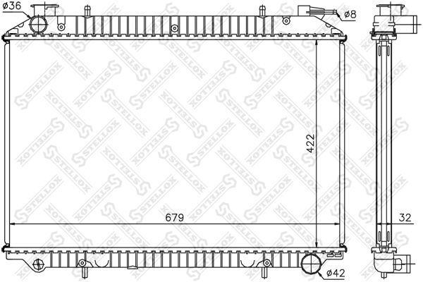 10-25990-SX_радиатор системы охлаждения! МКПП\ Nissan Vanette E-Cargo 2.3D 95-01