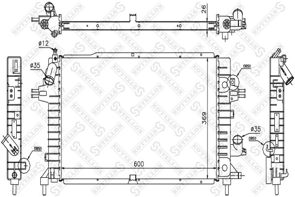 10-26056-SX_радиатор системы охлаждения!\ Opel Astra 1.9CDTi 04>