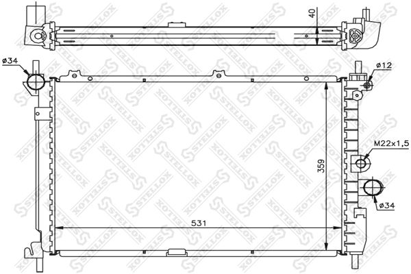 10-26069-SX_радиатор системы охлаждения!\ Opel Astra/Kadett 1.5TD/1.7TD 88-96