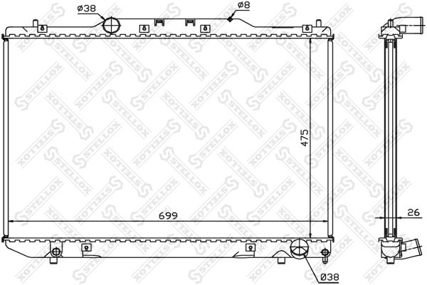 10-26386-SX_радиатор системы охлаждения!\ Toyota Picnic 2.2TD 97-01