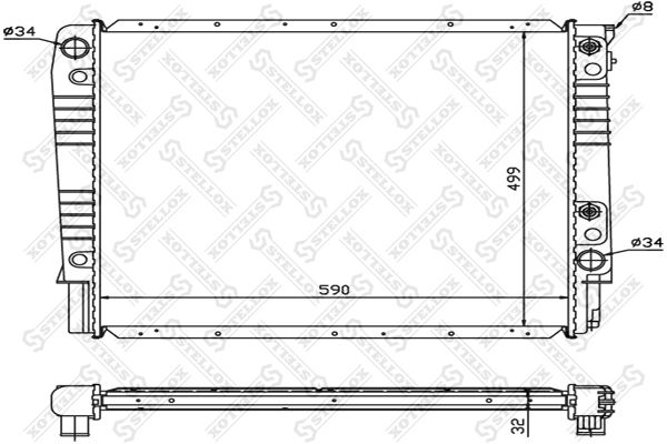 10-26445-SX_радиатор системы охлаждения! МКПП\ Volvo S90/V90 2.5i/3.0i 94>