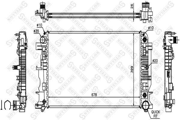 10-26553-SX_радиатор системы охлаждения! АКПП\ MB Sprinter 906 2.2CDi 06>