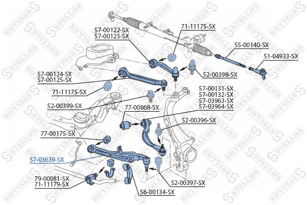 57-03639-SX_рычаг передний нижний!\ Audi A6 2.4-4.2/2.0TDi/3.0TDi 04>