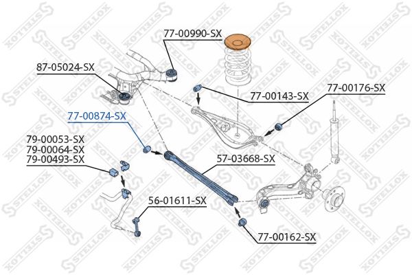 77-00874-SX_сайлентблок рычага зад. нижн.!\ BMW E36/E46/Z1/Z4 90>