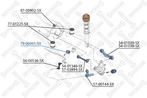 79-00491-SX_втулка стабилизатора заднего! d13\ BMW E39 2.0i-4.0i/2.0D-3.0D 95>