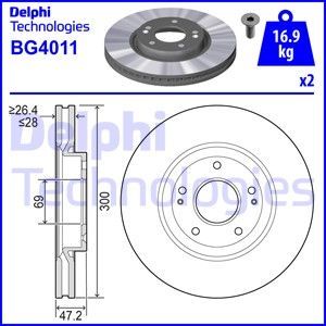 BG4011_диск тормозной передний!\ Hyunadi Sonata V 3.3 05>