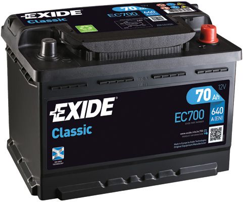 EXIDE EC700 CLASSIC_аккумуляторная батарея! 19.5/17.9 евро 70Ah 640A 278/175/190\