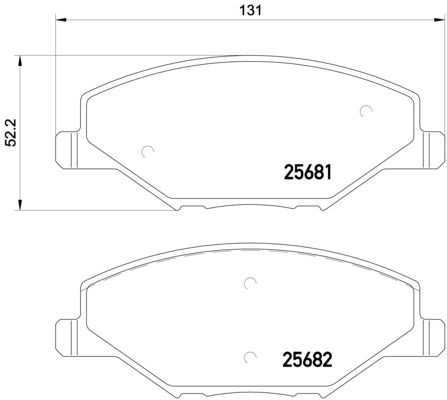 P85121_колодки дисковые передние!131,6х17,7х52,2\ Skoda Fabia 1.2, VW Polo RUS 1.6 12>