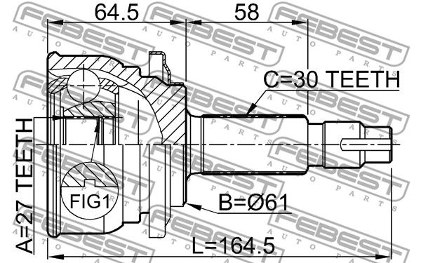 0110-083_ШРУС наружный к-кт! 27x61x30\ Toyota RAV 4 2.0/2.4/2.2D 06>