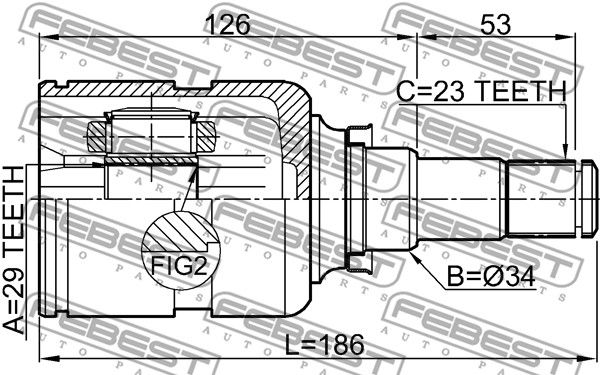 0111-ZZE132U_ШРУС внутренний к-кт! 29x34x23\ Toyota Corolla 02-08