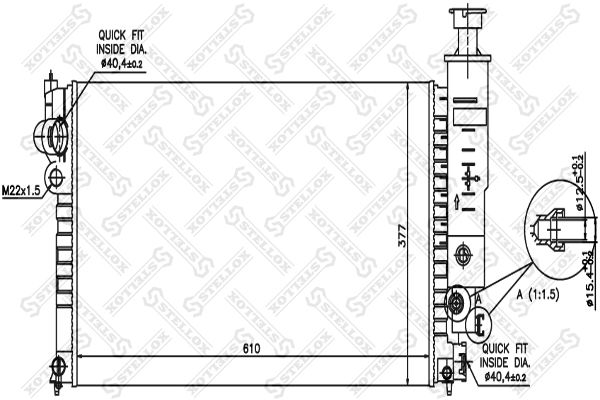 10-25036-SX_радиатор системы охлаждения!\ Peugeot 405 1.4-1.9D 92-96