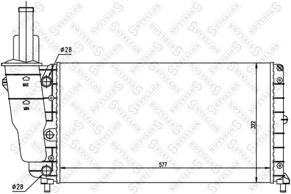 10-25084-SX_радиатор системы охлаждения!\ Fiat Punto 1.2 94-00