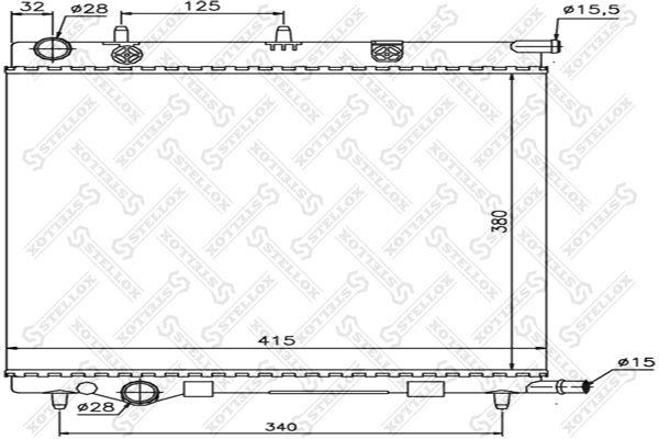 10-25186-SX_радиатор системы охлаждения!\ Citroen C2/C3 1.1-1.6 02>