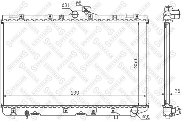 10-25423-SX_радиатор системы охлаждения!\ Toyota Corolla 2.0D 92-00