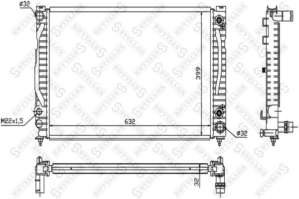 10-25545-SX_радиатор системы охлаждения! АКПП\ Audi A4 2.6/2.8 Quattro 95-00