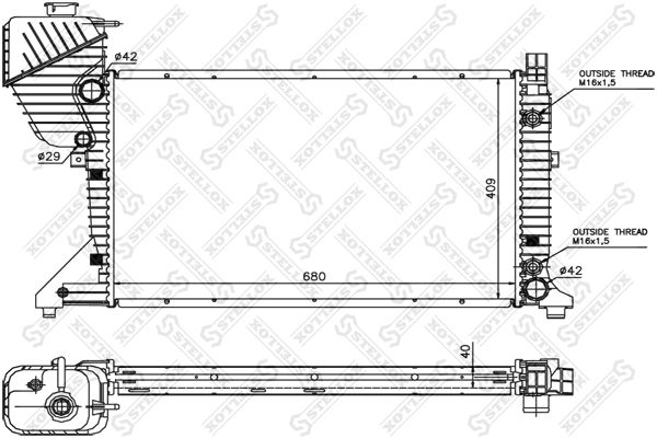 10-25880-SX_радиатор системы охлаждения! АКПП\ MB, Dodge Sprinter all 00-06