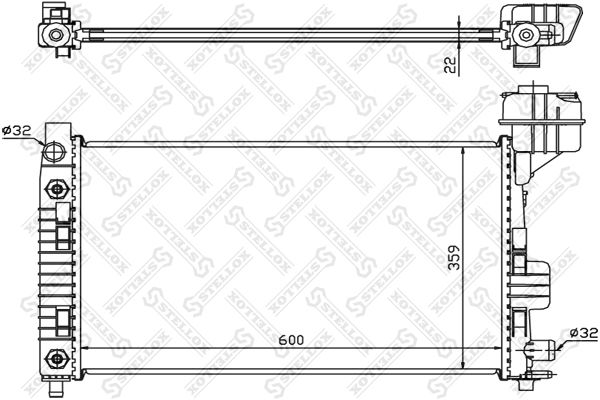 10-25894-SX_радиатор системы охлаждения!\ MB W168 1.4/1.6/1.9 97-04