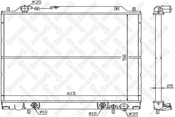 10-25955-SX_радиатор системы охлаждения! АКПП\ Mitsubishi Space Gear 2.0/2.4/2.5TD 95>