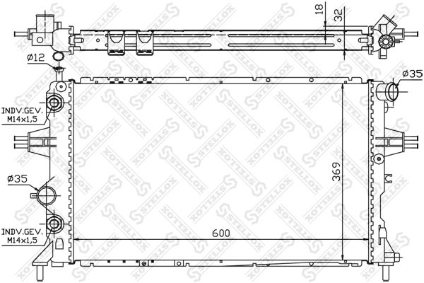 10-26065-SX_радиатор системы охлаждения! АКПП\ Opel Astra A/G 2.0i/2.0Di 98-05