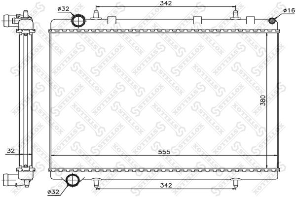 10-26121-SX_радиатор системы охлаждения!\ Citroen C4/Xsara Picasso, Peugeot 307 1.6-2.0 16V 04>