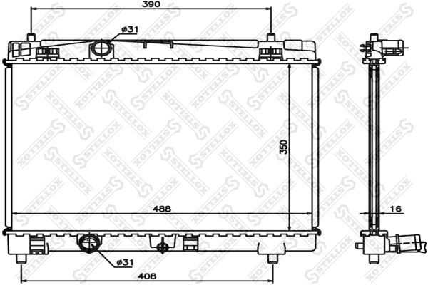 10-26321-SX_радиатор системы охлаждения!\ Toyota Yaris 1.0/1.3 06>