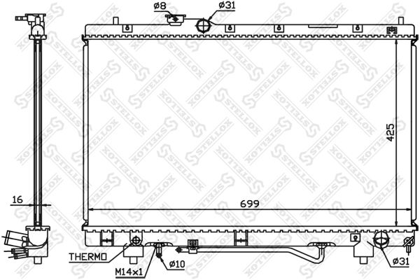 10-26385-SX_радиатор системы охлаждения! АКПП\ Toyota Picnic 2.0i 16V 96- 98