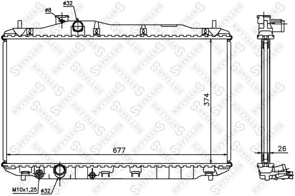10-26675-SX_радиатор системы охлаждения!\ Honda Civic 1.4-1.8 05>