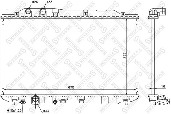 10-26681-SX_радиатор системы охлаждения! МКПП\ Honda Civic VII 1.6-1.8i 16V 05>