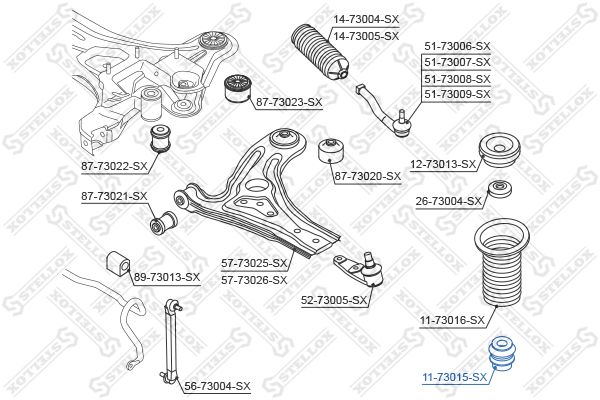 11-73015-SX_отбойник амортизатора переднего!\ Daewoo Kalos 02>