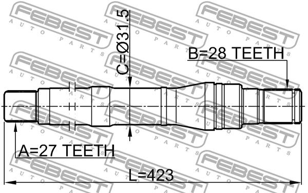 1212SFBM_полуось правая! 27X423X28\ Hyundai Santa Fe 06 CM 06-12