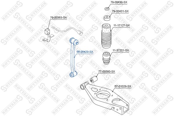 56-00429-SX_стойка стабилизатора заднего левая!\ SsangYong