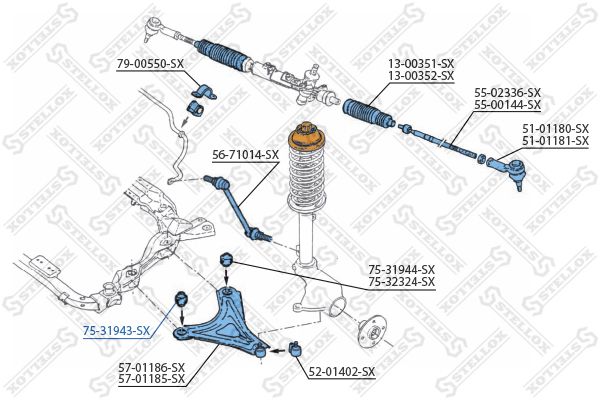 75-31943-SX_сайлентблок рычага пер.!\Ford Mondeo all 93-00