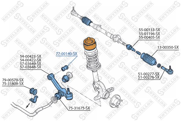 77-00140-SX_сайлентблок рычага!\ Ford Sierra/Fiesta all <93/ Escort <83