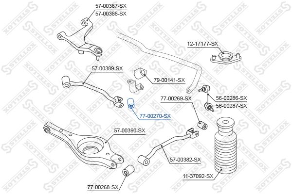 77-00270-SX_сайлентблок цапфы задней подвески!\Nissan Murano 07>