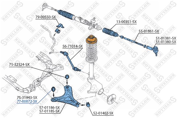 77-00872-SX_сайлентблок рычага переднего ниж.!\ Ford Mondeo 99-00