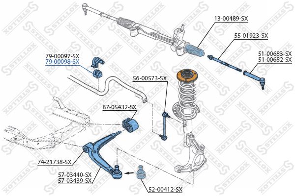 79-00098-SX_втулка стабилизатора переднего! d24\ Opel Vectra all 02>