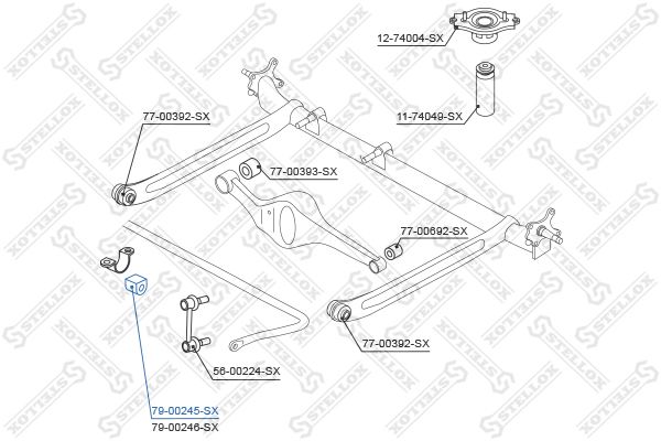 79-00245-SX_втулка стабилизатора заднего!\ Nissan Primera P12 2001-2007