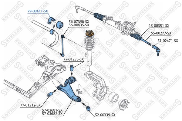 79-00411-SX_втулка стабилизатора переднего! d19\ Ford Mondeo 00>