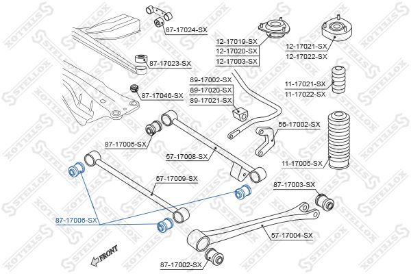 87-17006-SX_сайлентблок зад. рычага наружн.!\Subaru Impreza/Legasy 92>/Forester 98-02