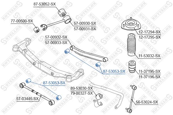 87-53053-SX_сайлентблок зад. рычага!\ KIA Sportage aII 04>