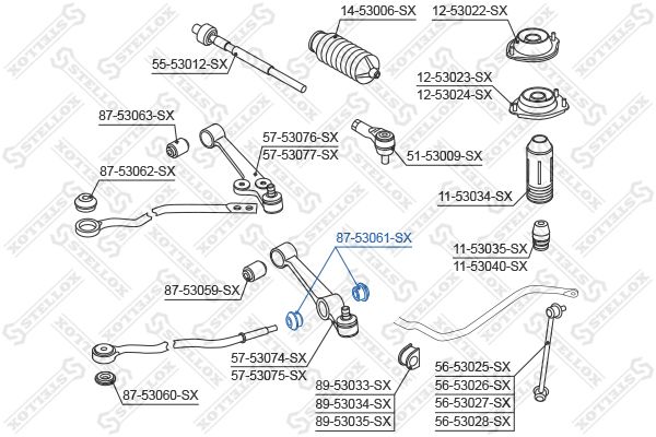 87-53061-SX_сайлентблок рычага наружн.! VIN: <020708\ KIA Rio 00>