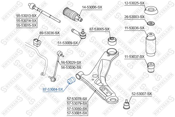 87-53064-SX_сайлентблок рычага пер.!\ KIA Picanto 04>