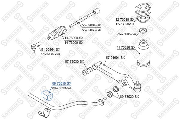 89-73018-SX_втулка стабилизатора переднего!\ Daewoo Matiz 98>